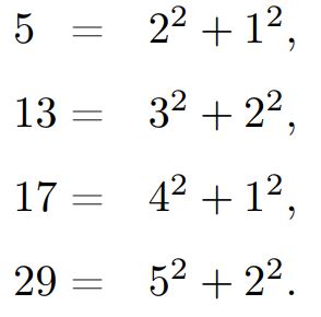4n + 1 primes and their sums of squares